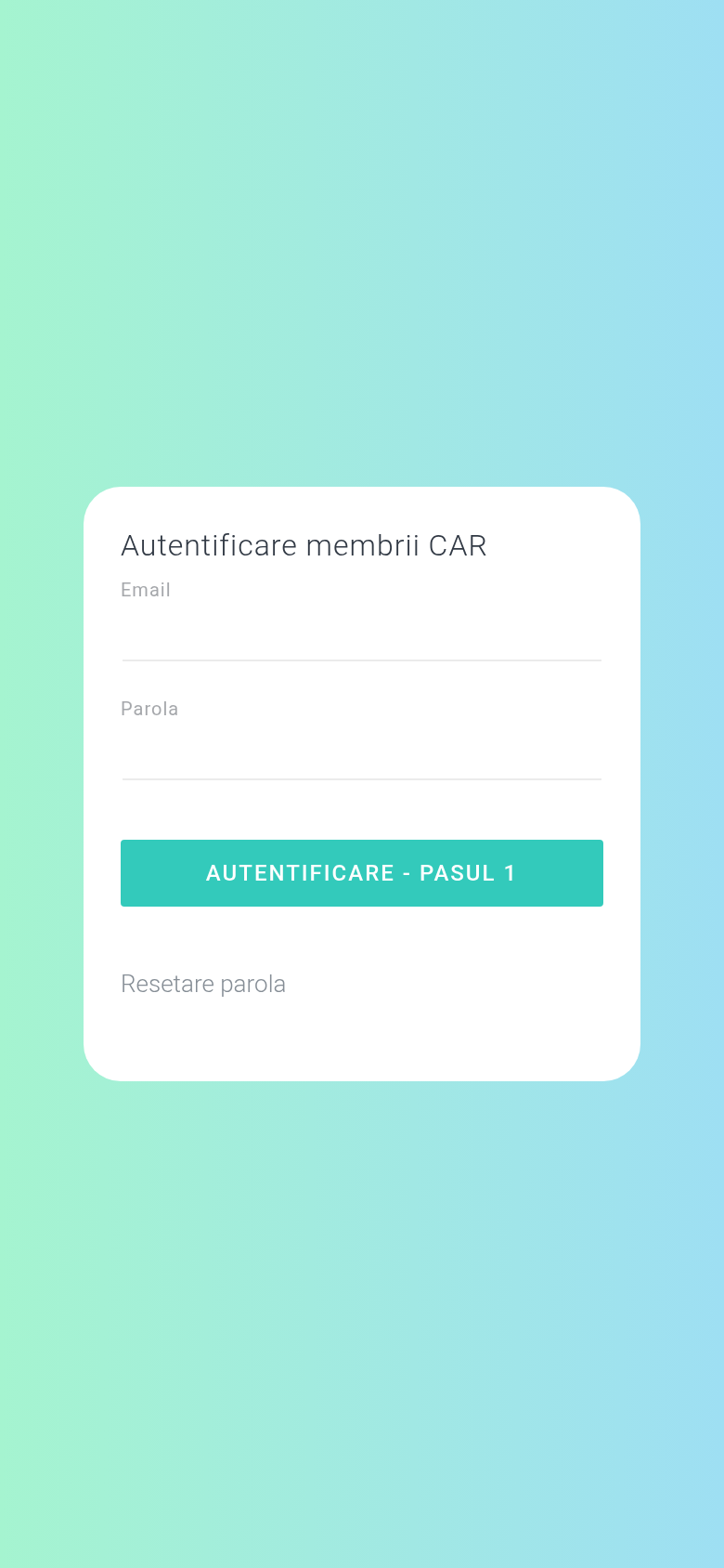 Autentificarea cu cod de acces primit pe email